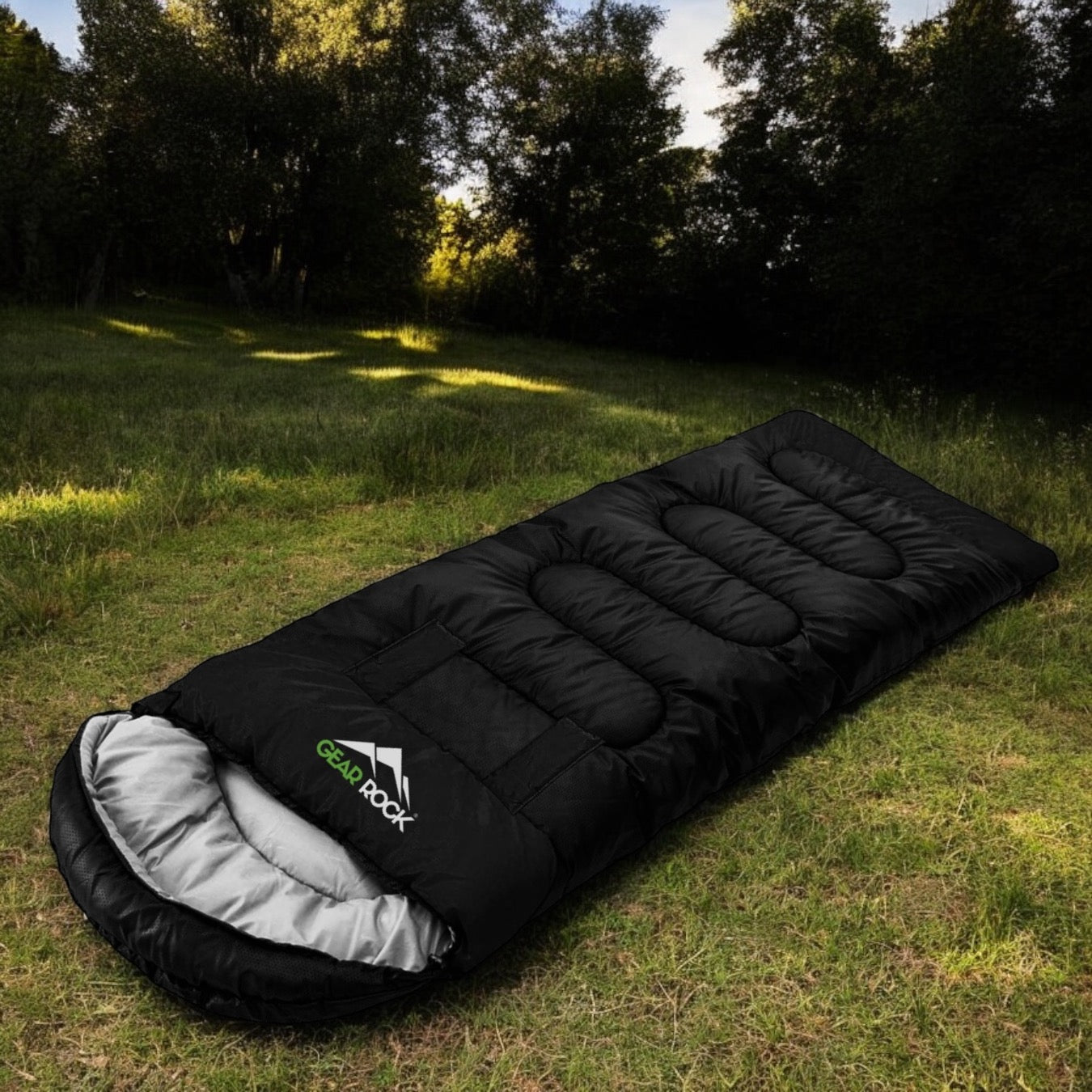 Steinwood Premium Schlafsack 3-4 Jahreszeiten  Extra Breit (85cm),  Koppelbar, 210cm
