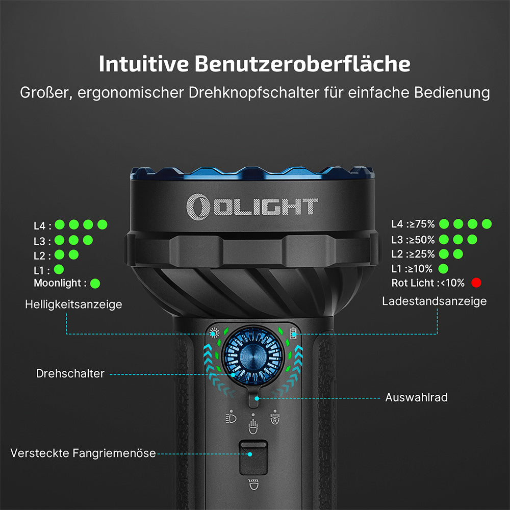 Olight® Marauder Mini 2 leistungsstarke LED Taschenlampe mit 10000 Lumen und 750 Metern Leuchtweite