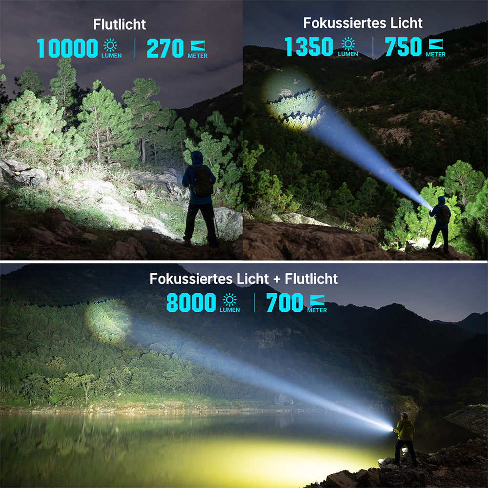 Olight® Marauder Mini 2 leistungsstarke LED Taschenlampe mit 10000 Lumen und 750 Metern Leuchtweite