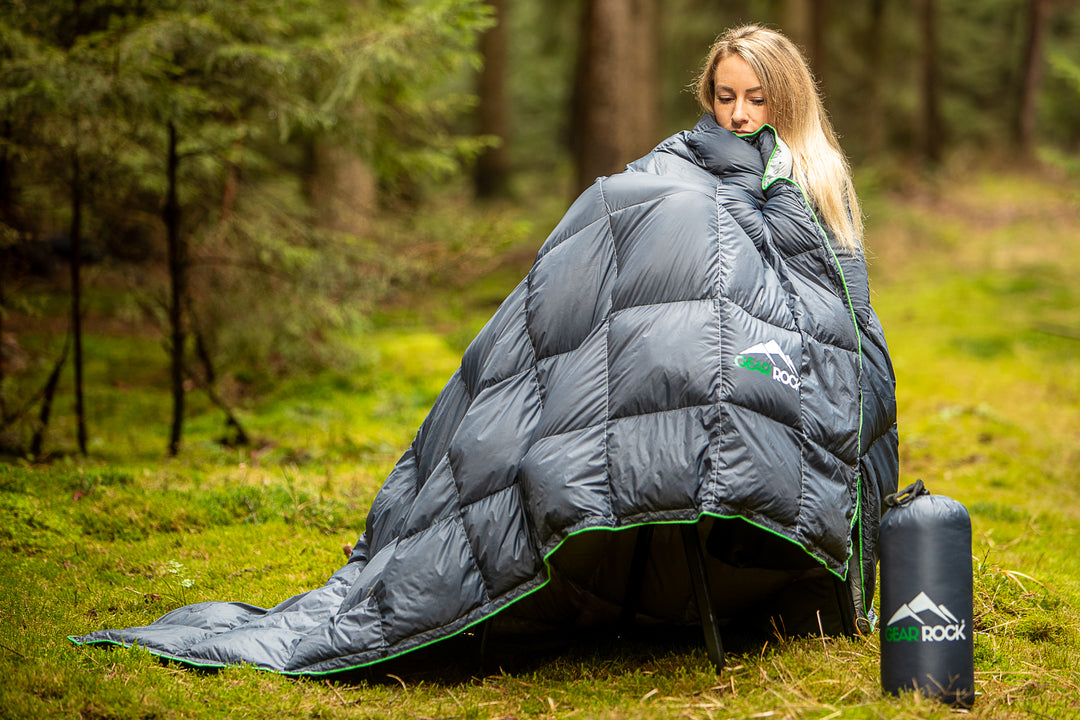 GEAR ROCK Outdoor Daunendecke 180 x 210cm (660g)