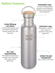 Klean Kanteen Reflect - drinking bottle with bamboo lid